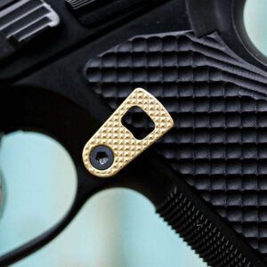 Lok Grips Shadow 2 G10 Mag Release Button - Oversized - Massiv messing