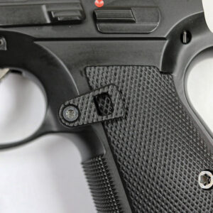 Lok Grips Shadow 2 G10 Mag Release Button - Oversized - Sort