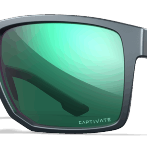 Wiley X founder - Glas: CAPTIVATE&trade; Polaroid Gr&oslash;n Spejl Stel: Mat M&oslash;rkegr&aring;