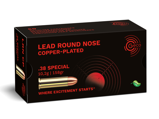 GECO .38 Special LEAD ROUND NOSE COPPER-PLATED 10,2g