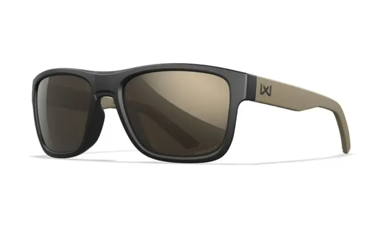 Wiley X OVATION - Glas: CAPTIVATE&trade; Tungsten Spejl, Stel: Mat Sort/Sandfarve